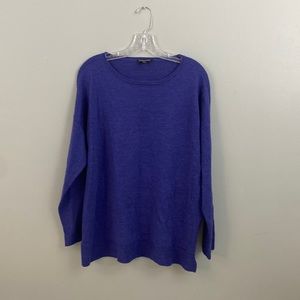 Eileen Fisher 100% Merino Wool Purple Sweater. Size Petite Large